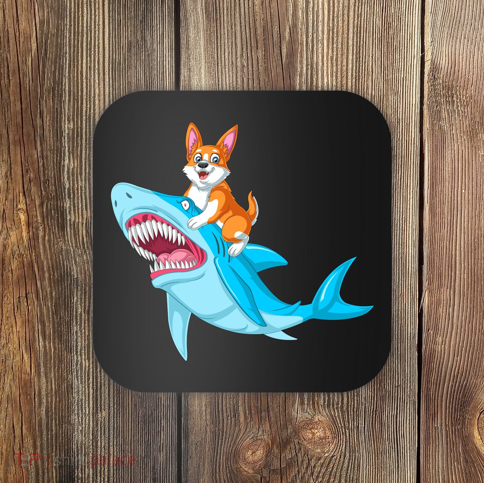 Corgi Riding Shark Coaster