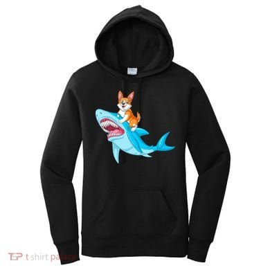 Corgi Riding Shark Women's Hoodie