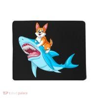 Corgi Riding Shark Mousepad thumb 0