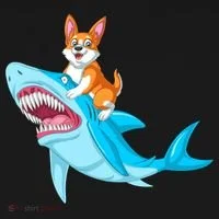 Corgi Riding Shark Women's Tank Top thumb 5