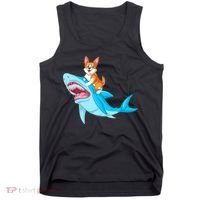 Corgi Riding Shark Tank Top thumb 0