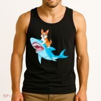 Corgi Riding Shark Tank Top thumb 3
