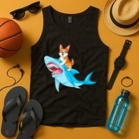 Corgi Riding Shark Tank Top thumb 4