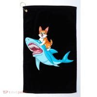 Corgi Riding Shark Golf Towel thumb 0
