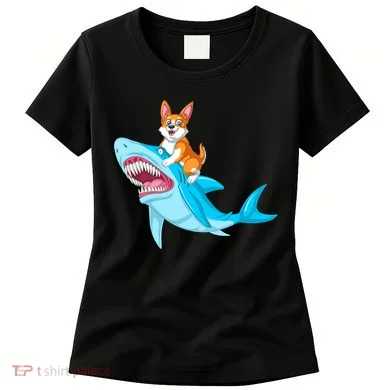 Corgi Riding Shark Women's T-Shirt