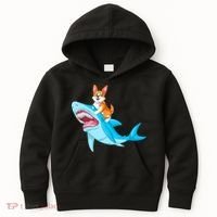 Corgi Riding Shark Kids Hoodie thumb 0