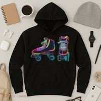Colourfull Roller Skate Novelty Rollerskate Skating Hoodie thumb 3