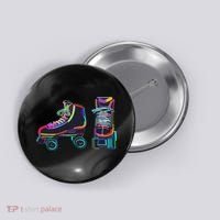 Colourfull Roller Skate Novelty Rollerskate Skating Button thumb 0