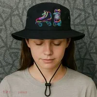 Colourfull Roller Skate Novelty Rollerskate Skating Bucket Hat thumb 3