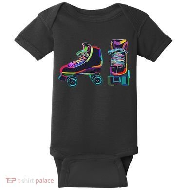 Colourfull Roller Skate Novelty Rollerskate Skating Baby Bodysuit