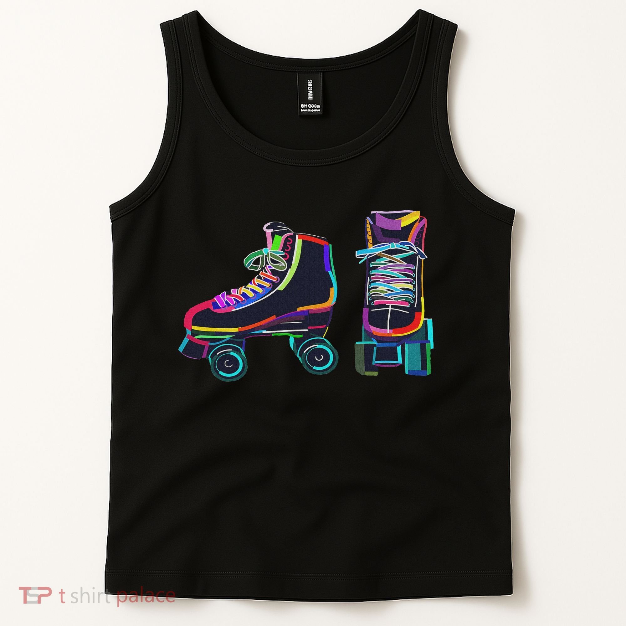 Colourfull Roller Skate Novelty Rollerskate Skating Tank Top