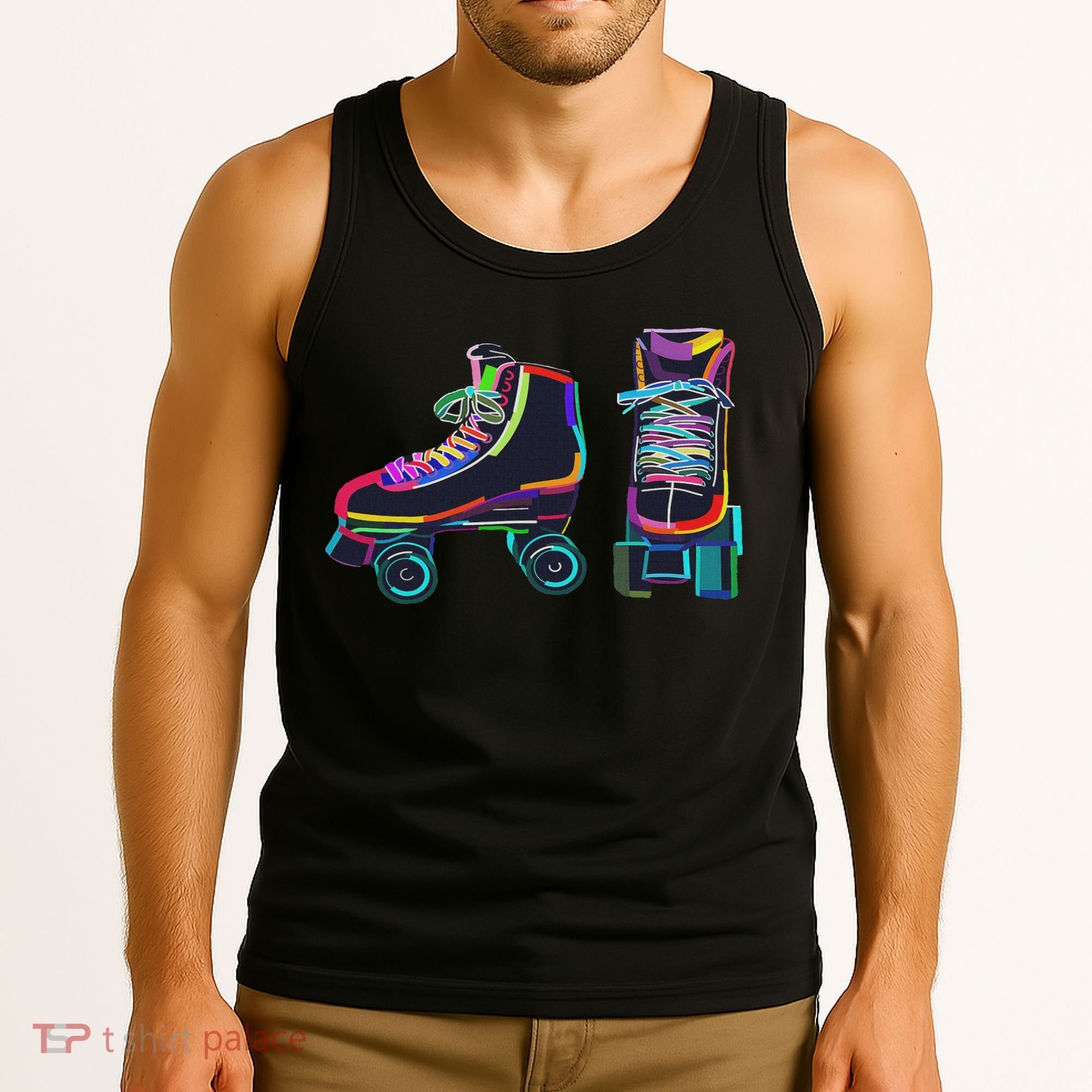 Colourfull Roller Skate Novelty Rollerskate Skating Tank Top