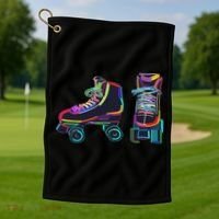 Colourfull Roller Skate Novelty Rollerskate Skating Golf Towel thumb 1