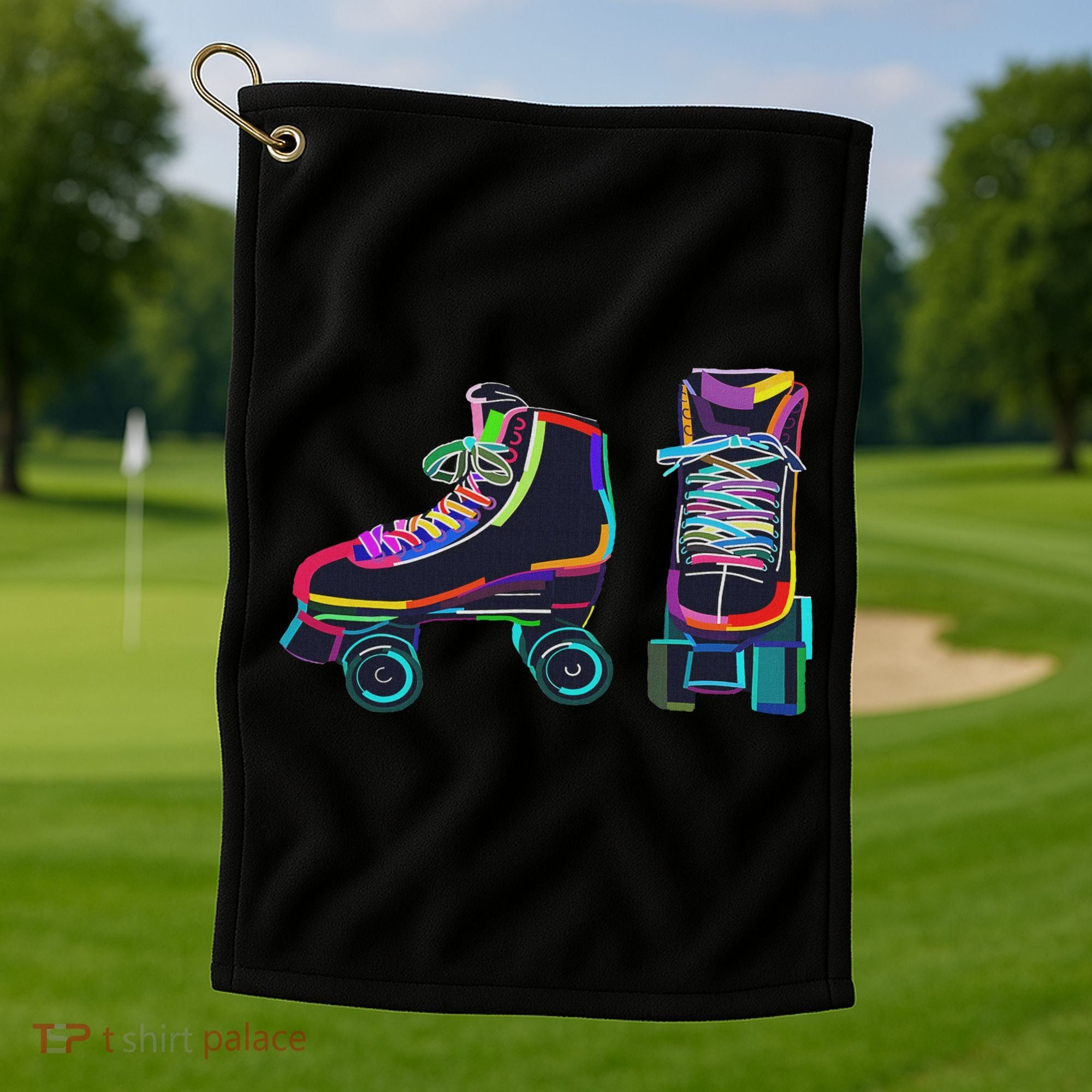 Colourfull Roller Skate Novelty Rollerskate Skating Golf Towel