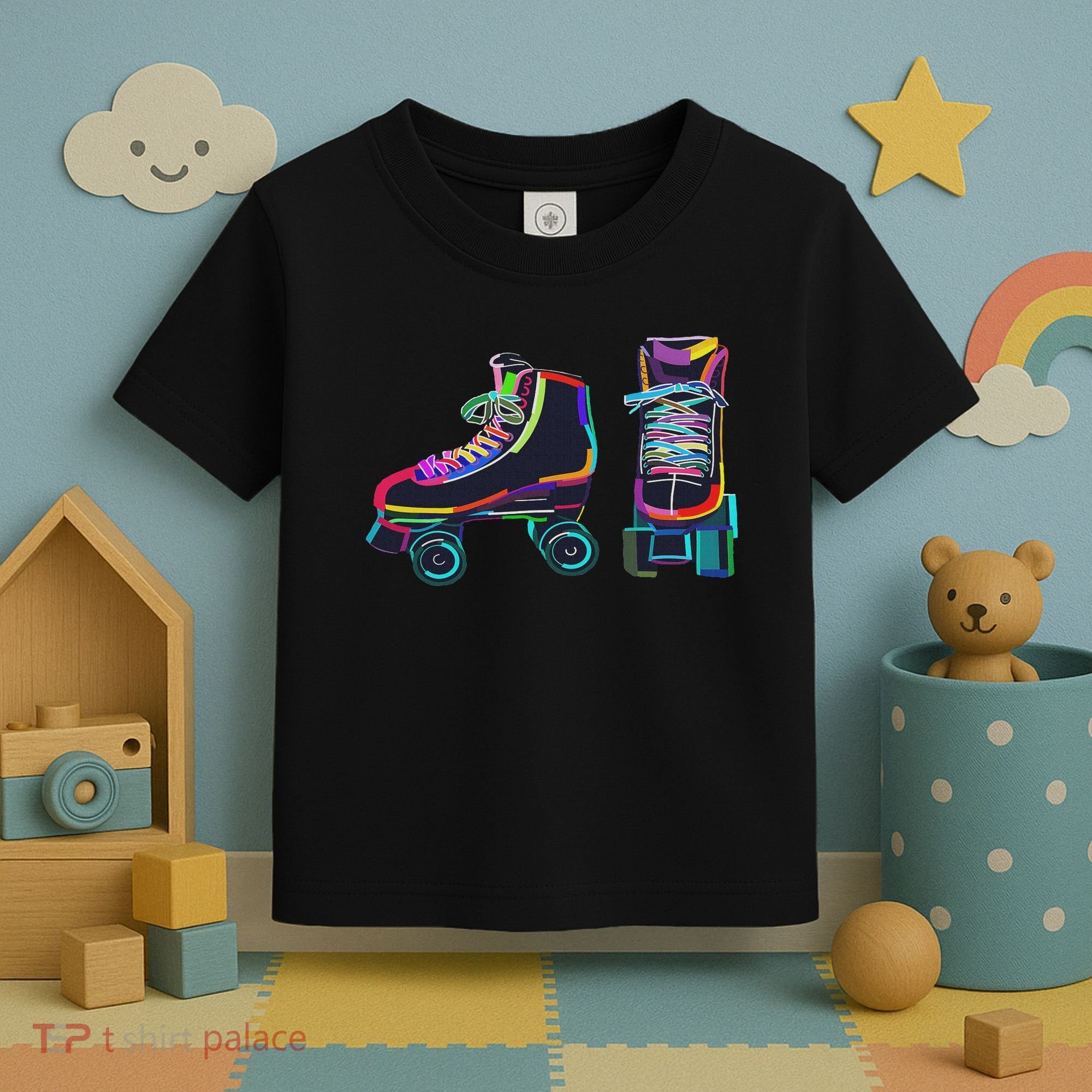 Colourfull Roller Skate Novelty Rollerskate Skating Toddler T-Shirt