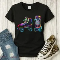 Colourfull Roller Skate Novelty Rollerskate Skating Women's T-Shirt thumb 3