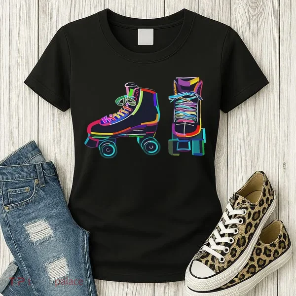 Colourfull Roller Skate Novelty Rollerskate Skating Women's T-Shirt