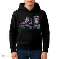 Colourfull Roller Skate Novelty Rollerskate Skating Kids Hoodie thumb 4