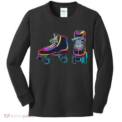 Colourfull Roller Skate Novelty Rollerskate Skating Kids Long Sleeve Shirt