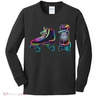 Colourfull Roller Skate Novelty Rollerskate Skating Kids Long Sleeve Shirt thumb 0