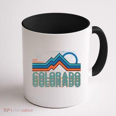 Colorado Retro Style Adventure Logo Coffee Mug back