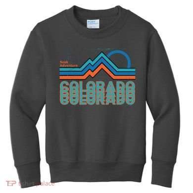 Colorado Retro Style Adventure Logo Kids Sweatshirt