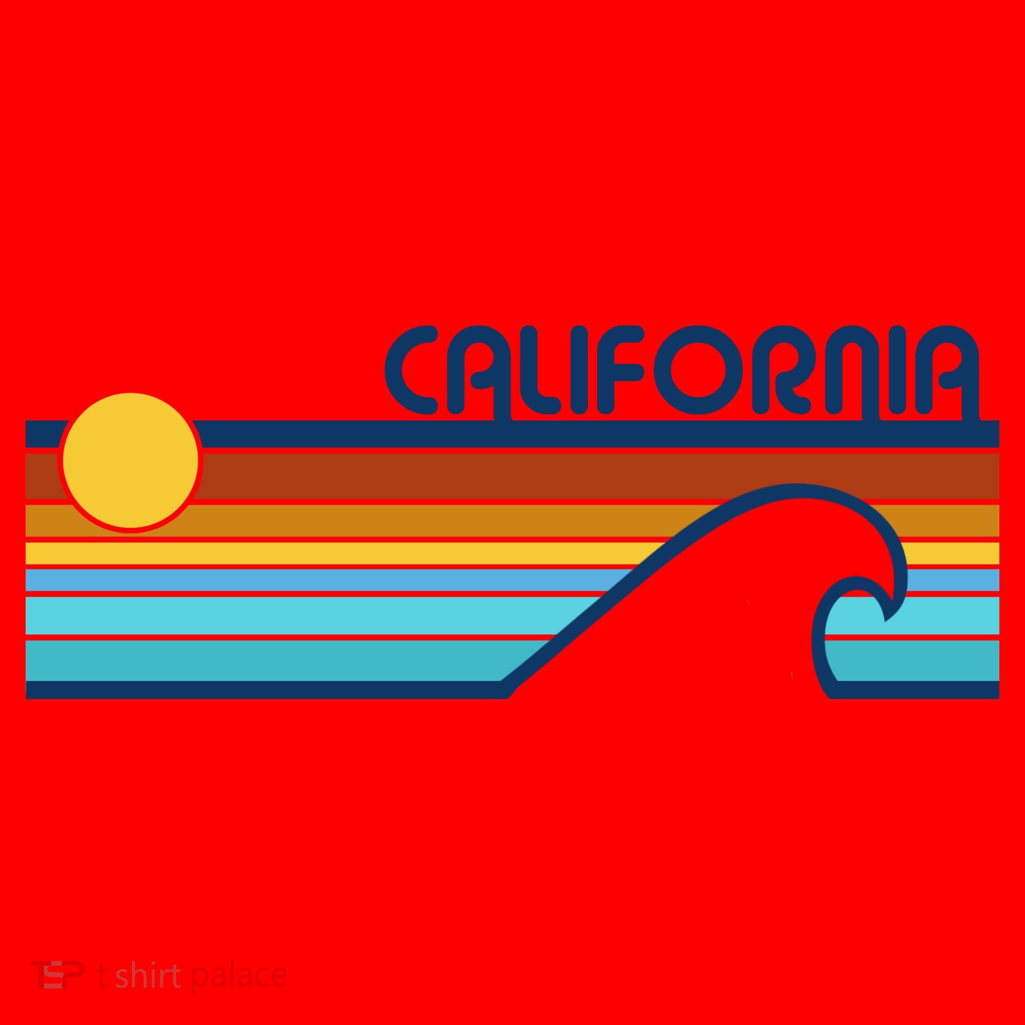 California Retro Sunset Beach Santa Hat