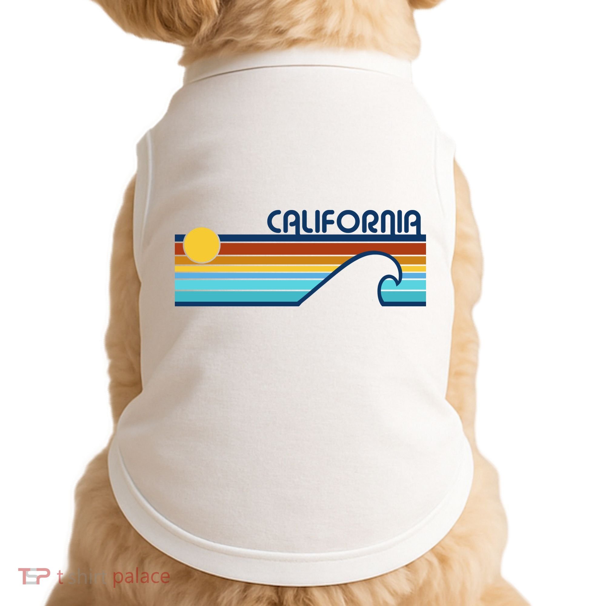 California Retro Sunset Beach Doggie Tank