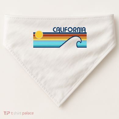 California Retro Sunset Beach USA-Made Doggie Bandana