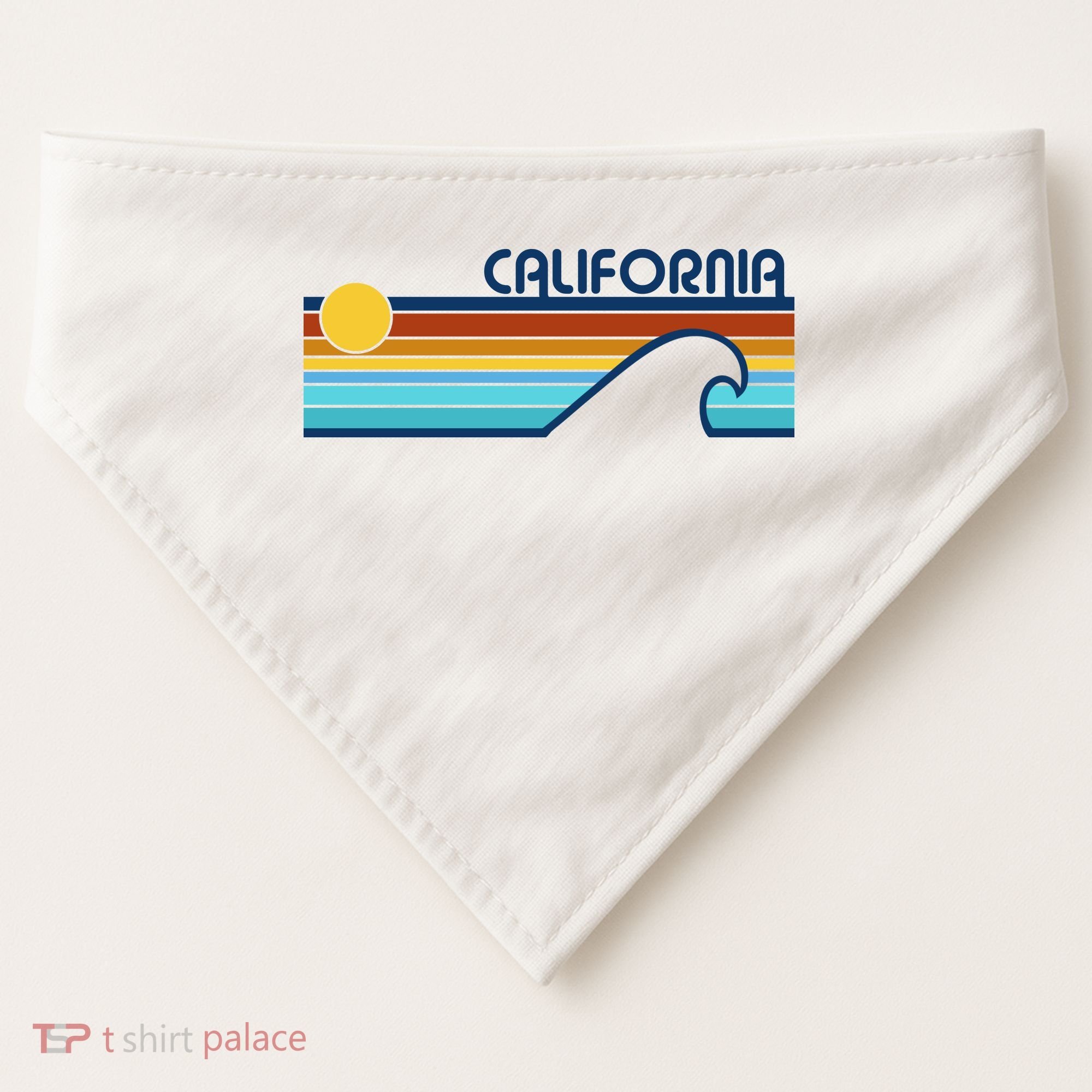 California Retro Sunset Beach USA-Made Doggie Bandana
