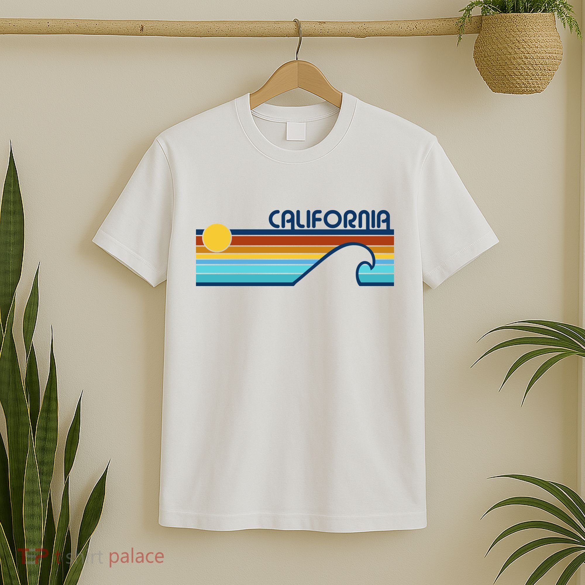 California Retro Sunset Beach T-Shirt
