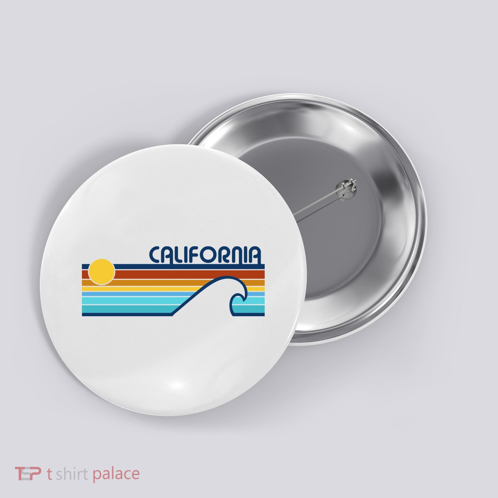 California Retro Sunset Beach Button