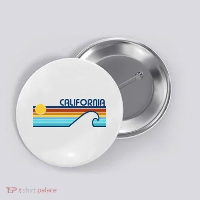 California Retro Sunset Beach Button