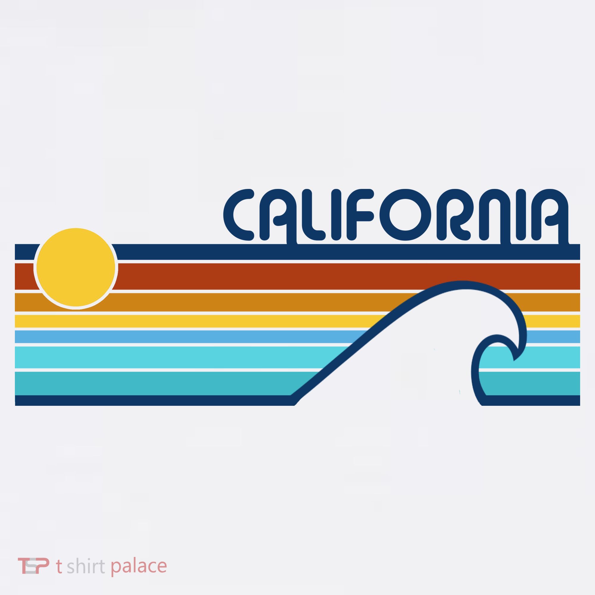 California Retro Sunset Beach Ornament