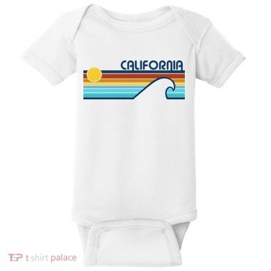 California Retro Sunset Beach Baby Bodysuit