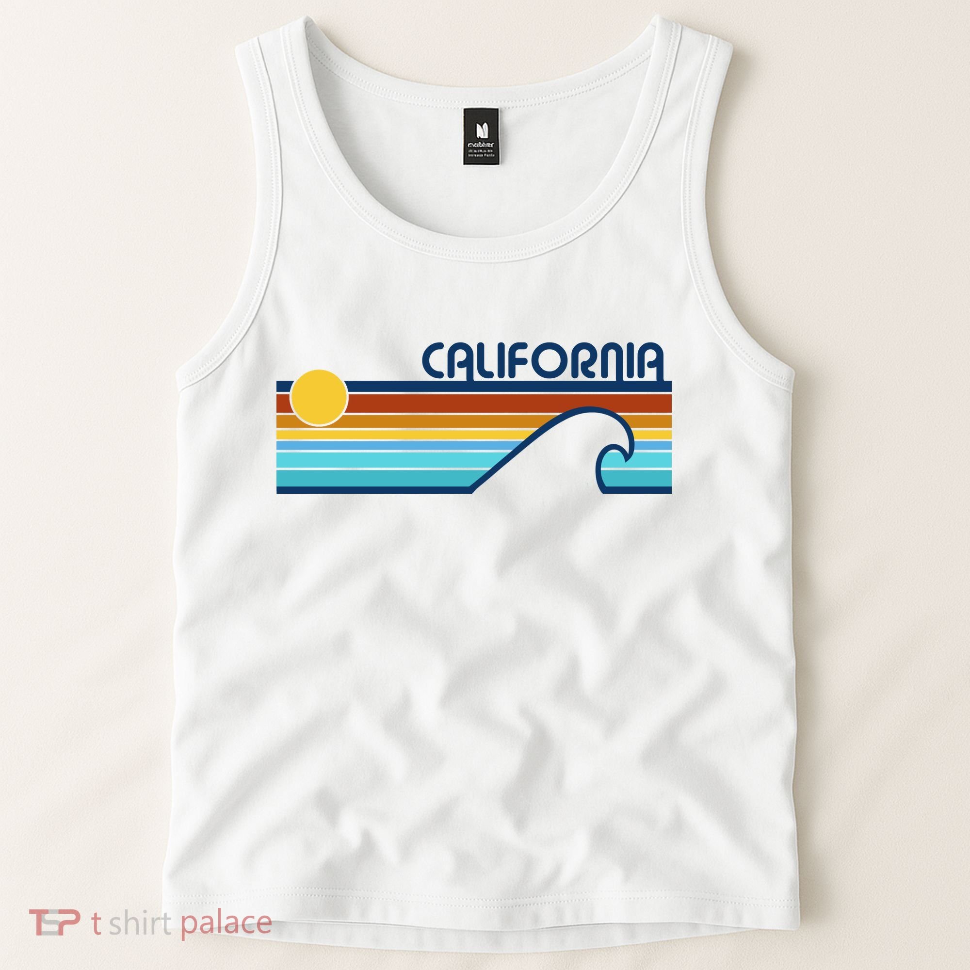 California Retro Sunset Beach Tank Top