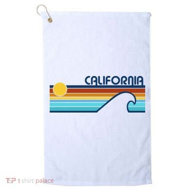 California Retro Sunset Beach Golf Towel