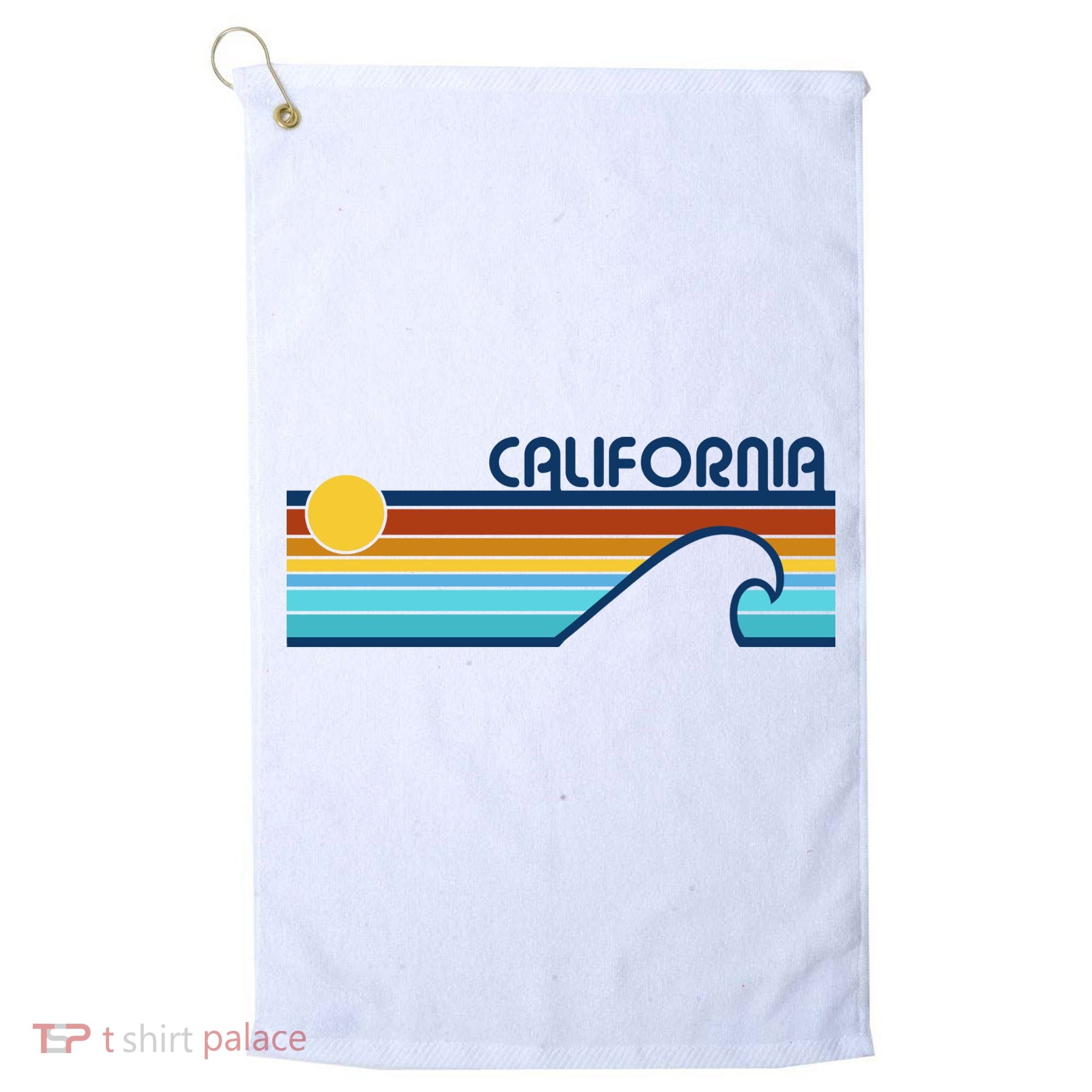 California Retro Sunset Beach Golf Towel
