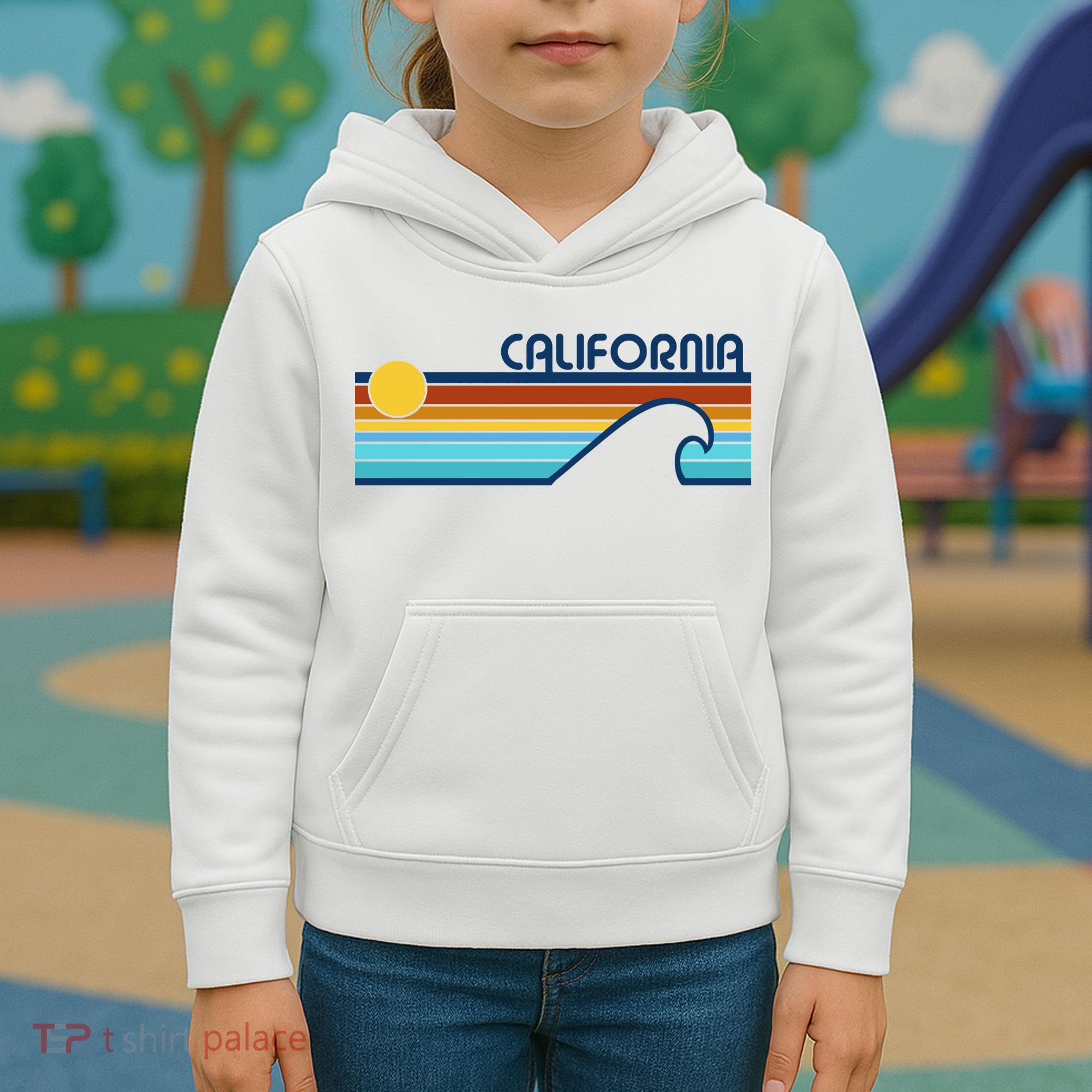 California Retro Sunset Beach Kids Hoodie