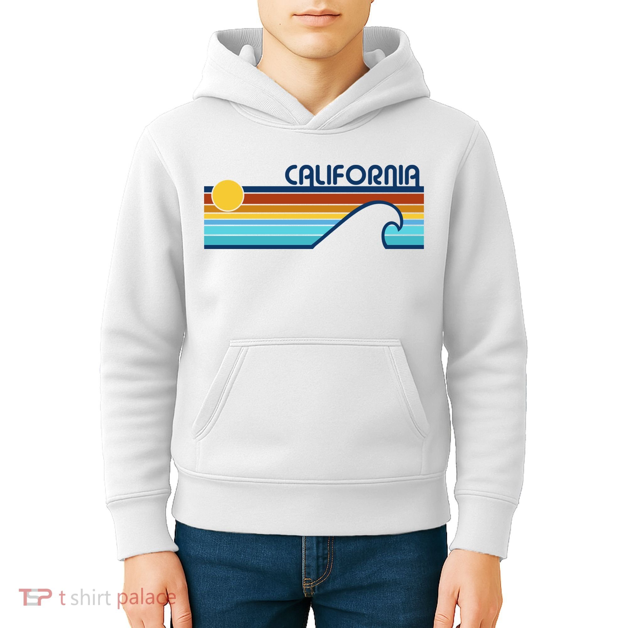 California Retro Sunset Beach Kids Hoodie