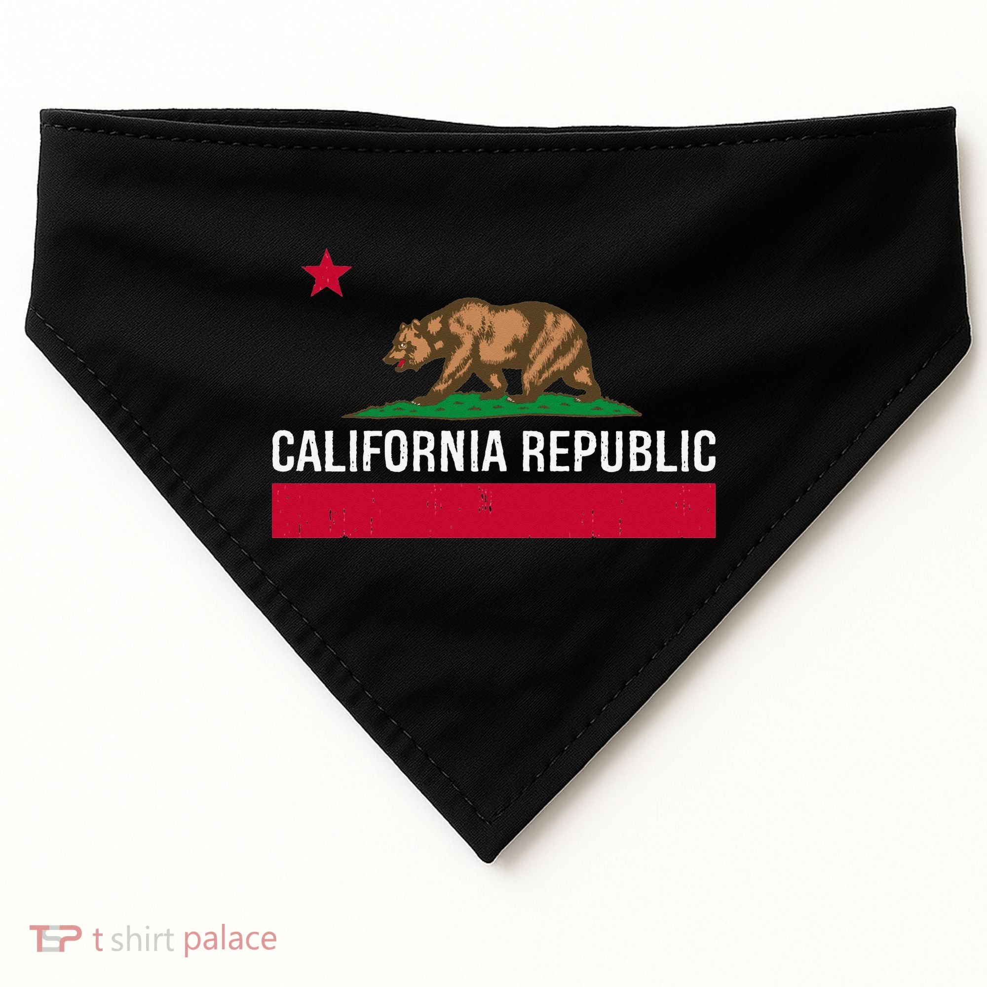 California Republic State Flag USA-Made Doggie Bandana