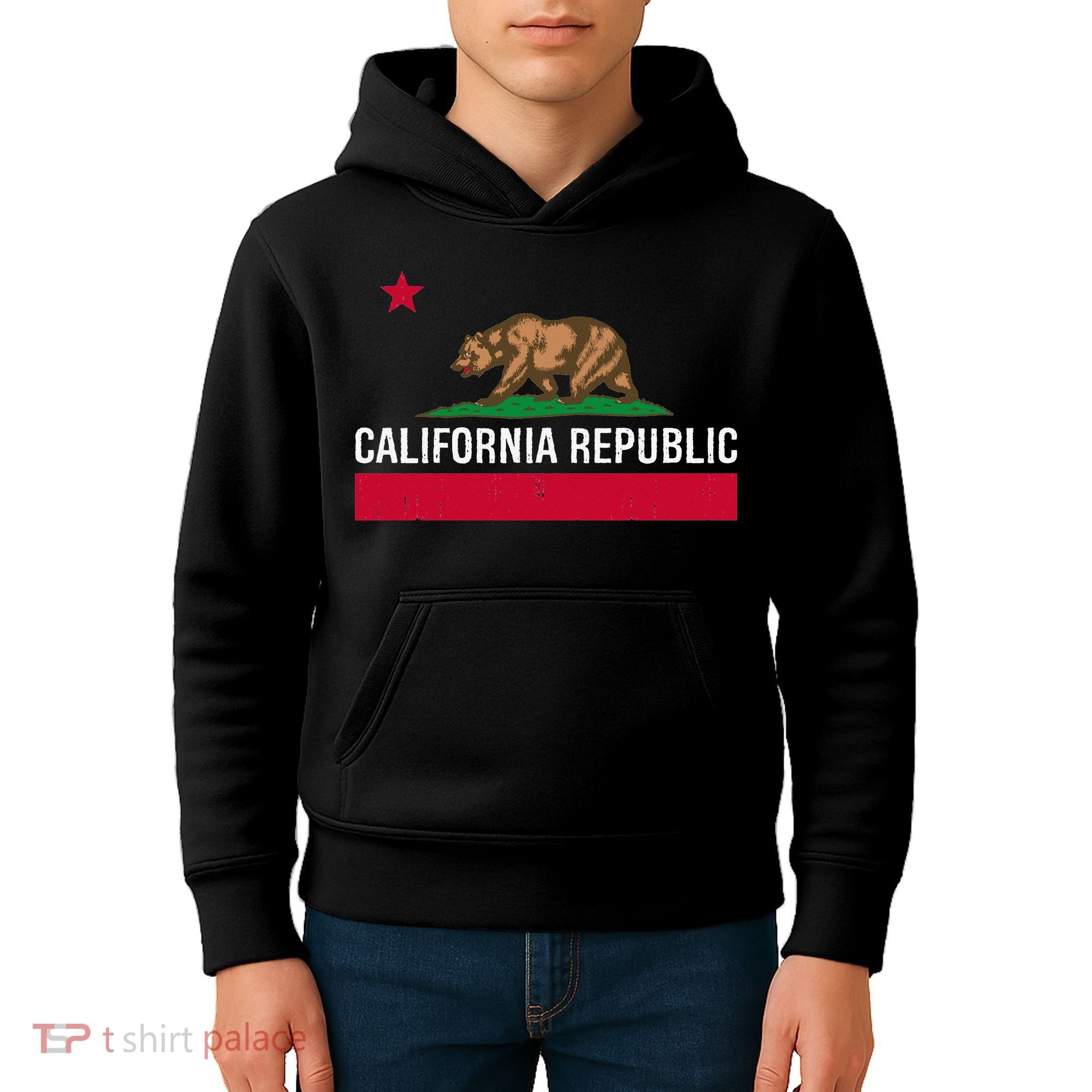 California Republic State Flag Kids Hoodie