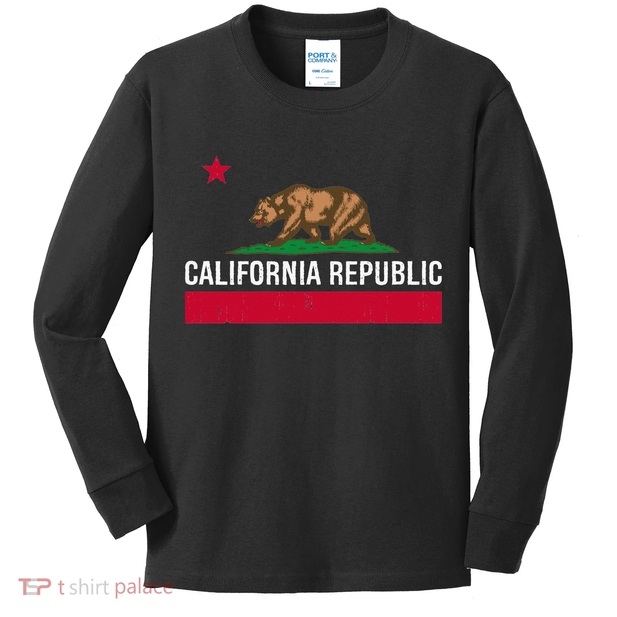 California Republic State Flag Kids Long Sleeve Shirt