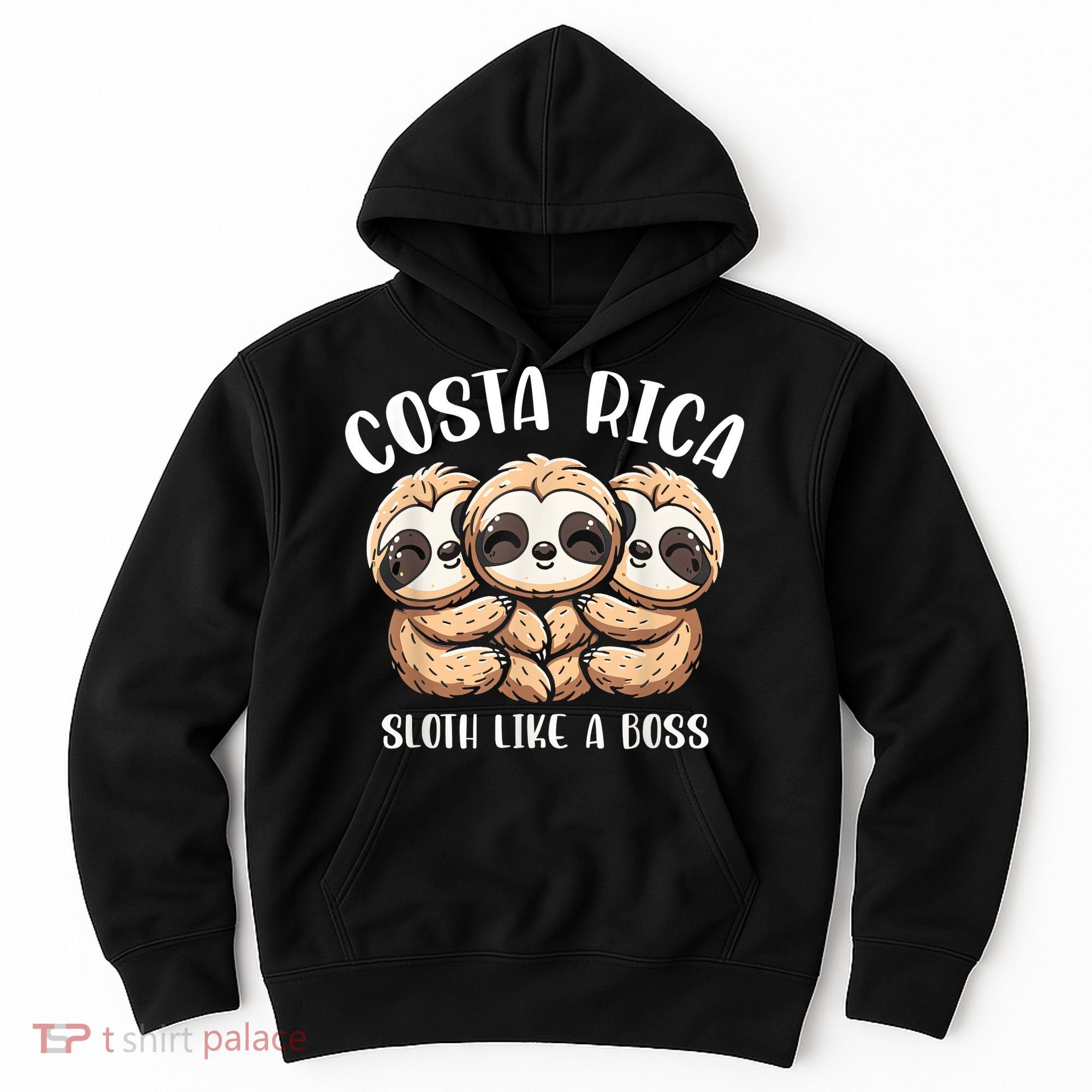 Costa Rica Sloth Like A Boss Costa Rican Travel Vacation Hoodie