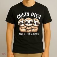 Costa Rica Sloth Like A Boss Costa Rican Travel Vacation T-Shirt thumb 3
