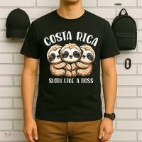 Costa Rica Sloth Like A Boss Costa Rican Travel Vacation T-Shirt thumb 6