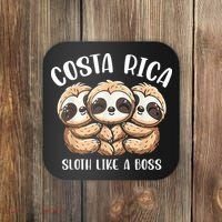 Costa Rica Sloth Like A Boss Costa Rican Travel Vacation Coaster thumb 0