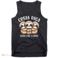 Costa Rica Sloth Like A Boss Costa Rican Travel Vacation Tank Top thumb 0