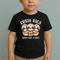 Costa Rica Sloth Like A Boss Costa Rican Travel Vacation Toddler T-Shirt thumb 2