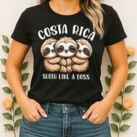 Costa Rica Sloth Like A Boss Costa Rican Travel Vacation Women's T-Shirt thumb 2